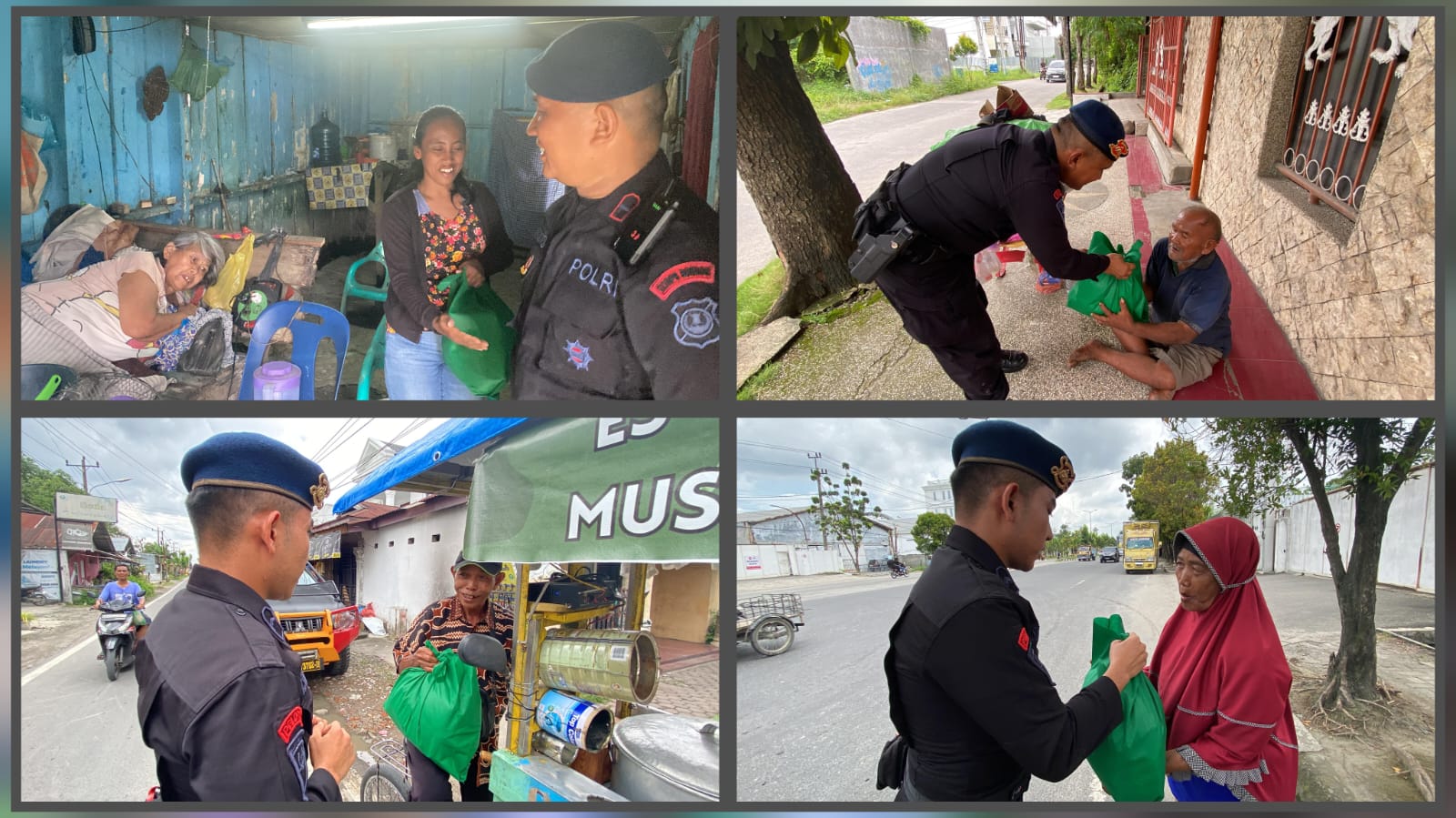 Jum’at Berkah Yang Menggerakkan Hati, Brimob Sumut Turun Langsung Bawa Bantuan untuk Warga Medan