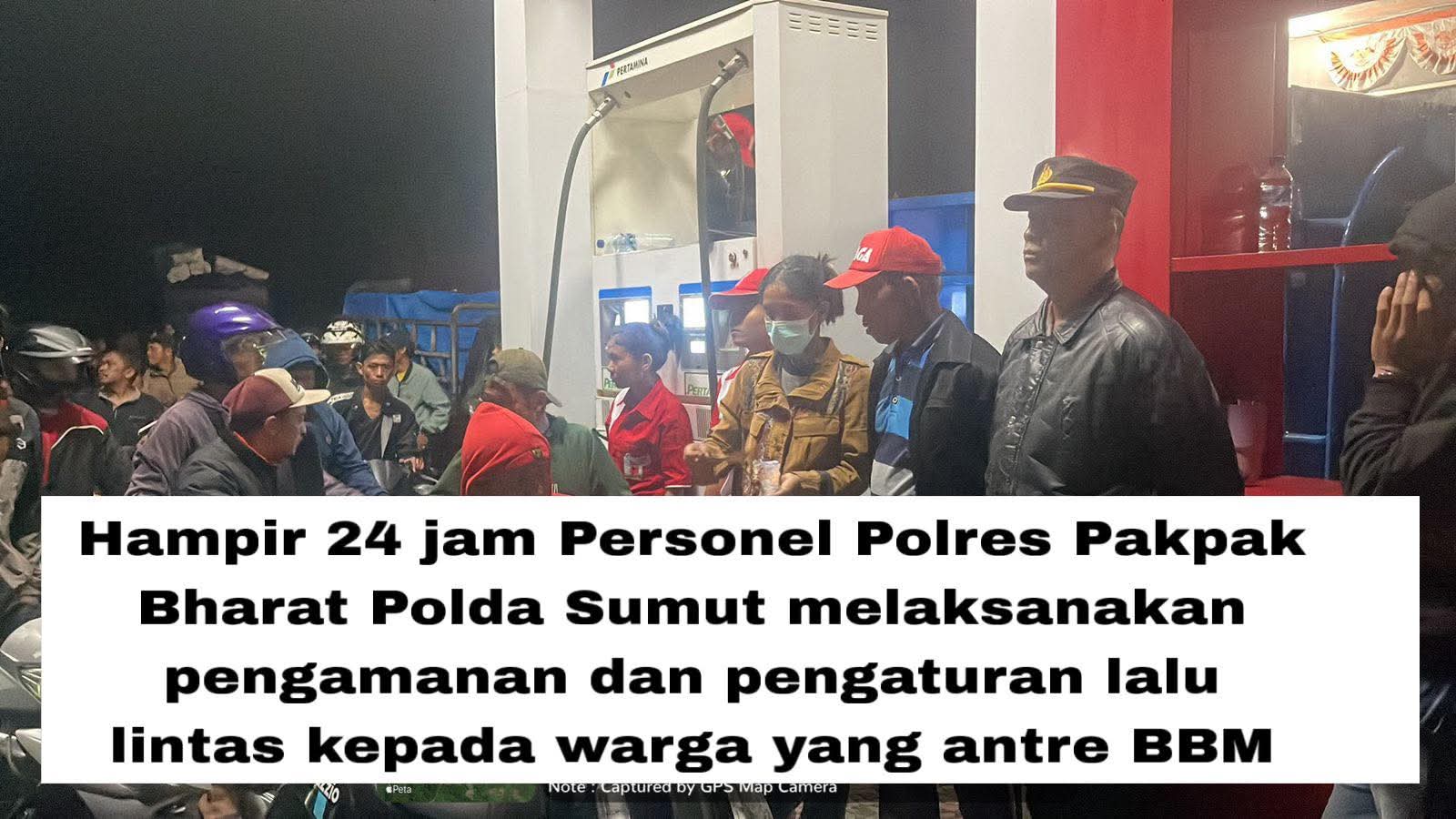 BBM Langka, Polsek Sukaramai dan Polres Pakpak Bharat Diterjunkan Amankan Antrian di APMS Sukaramai