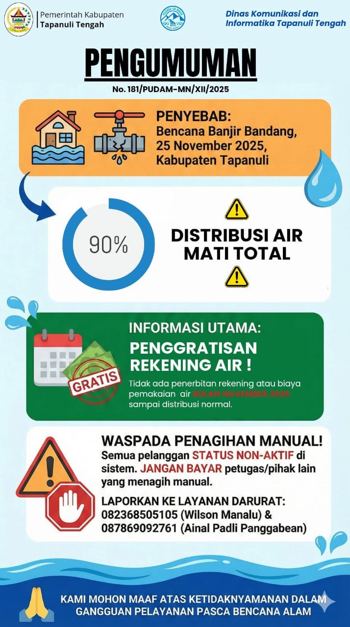 PDAM Mual Nauli Gratiskan Rekening Air Bulan November Sampai Distribusi Normal PDAM Mual Nauli Gratiskan Rekening Air Bulan November Sampai Distribusi Normal