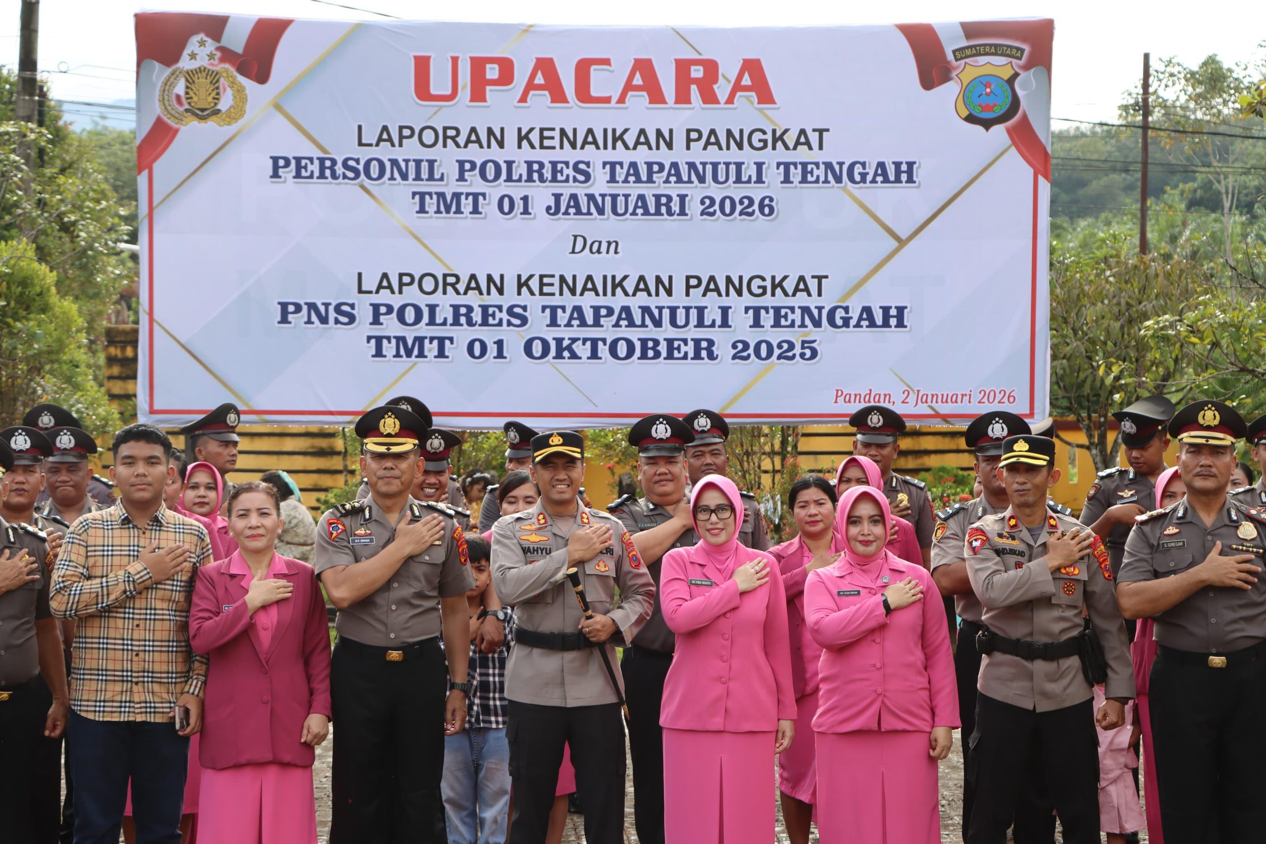 Awali Tahun 2026, 44 Personel Polres Tapanuli Tengah Terima Kenaikan Pangkat Setingkat Lebih Tinggi