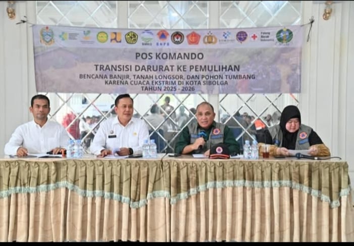 Sekda Kota Sibolga Buka Rapat Monitoring dan Evaluasi Penyusunan Dokumen JITUPASNA dan R3P Pascabencana, Tekankan Validitas Data