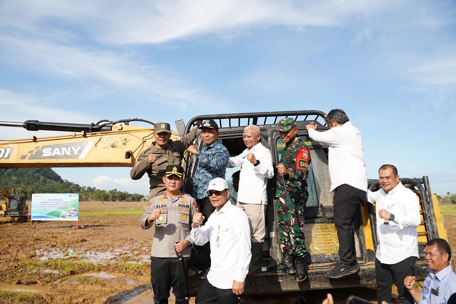 Kapolres Tapteng Hadiri Groundbreaking Rehabilitasi Lahan Sawah Terdampak Bencana