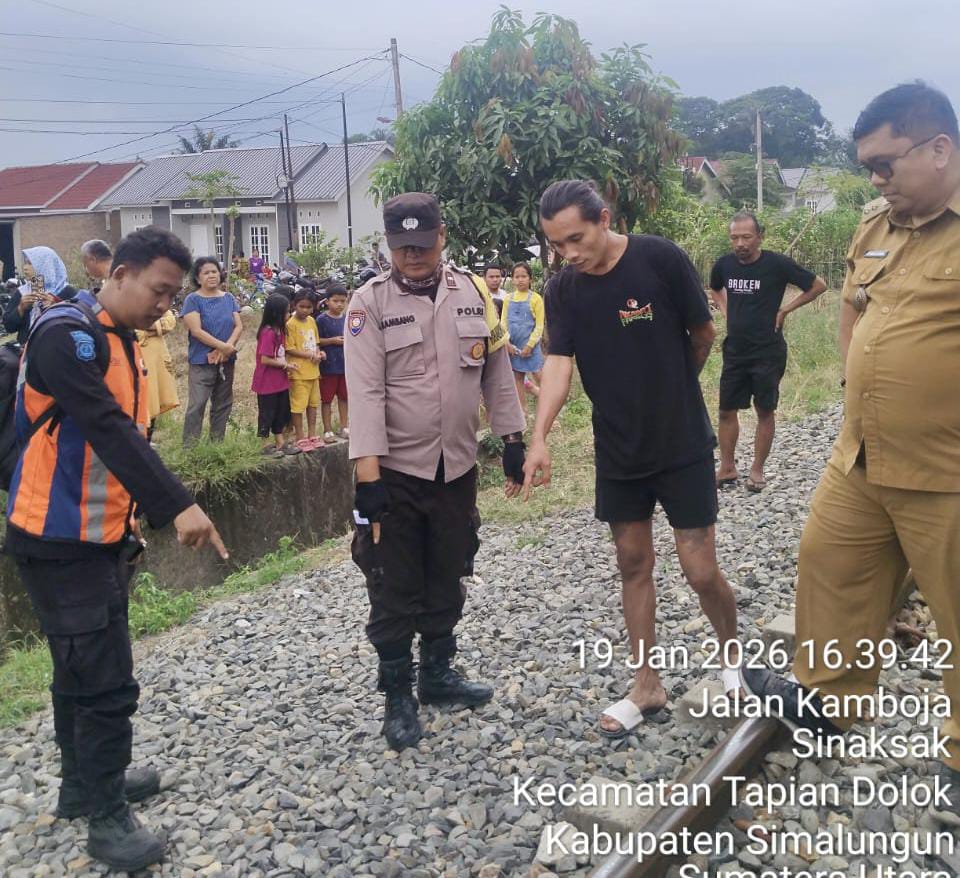 Pelajar SMK Tewas Tertabrak Kereta Api di Simalungun, Polsek Serbalawan Langsung Gerak Cepat