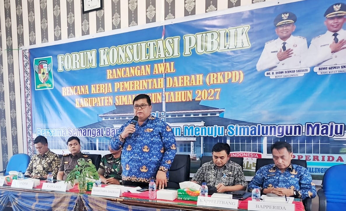 Pemkab Simalungun Gelar Forum Konsultasi Publik Ranwal RKPD Tahun 2027, Tingkatkan Perekonomian Daerah Yang Berdaya Saing Pemkab Simalungun Gelar Forum Konsultasi Publik Ranwal RKPD Tahun 2027, Tingkatkan Perekonomian Daerah Yang Berdaya Saing