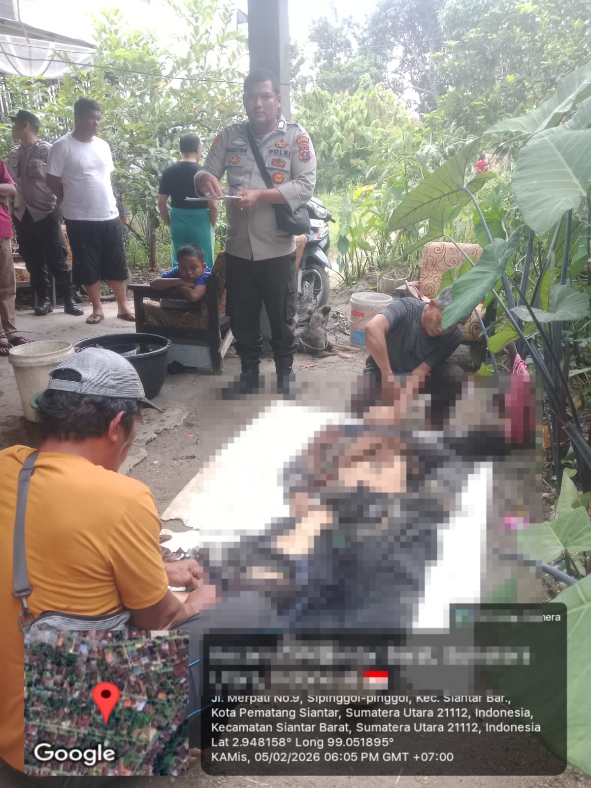 Polsek Siantar Barat Cek TKP Temuan Mayat di Enggang