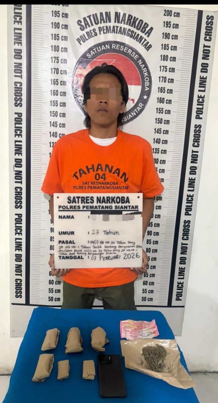 Pemilik Ganja 85.20 Gram Berhasil Diamankan Polres Pematangsiantar Saat Mengendarai Sepeda Motor