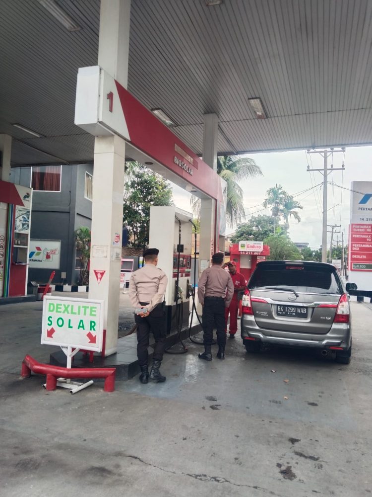Sat Samapta Polres Pematangsiantar Patroli dan Monitoring SPBU di Perayaan Tahun Baru Imlek 2026