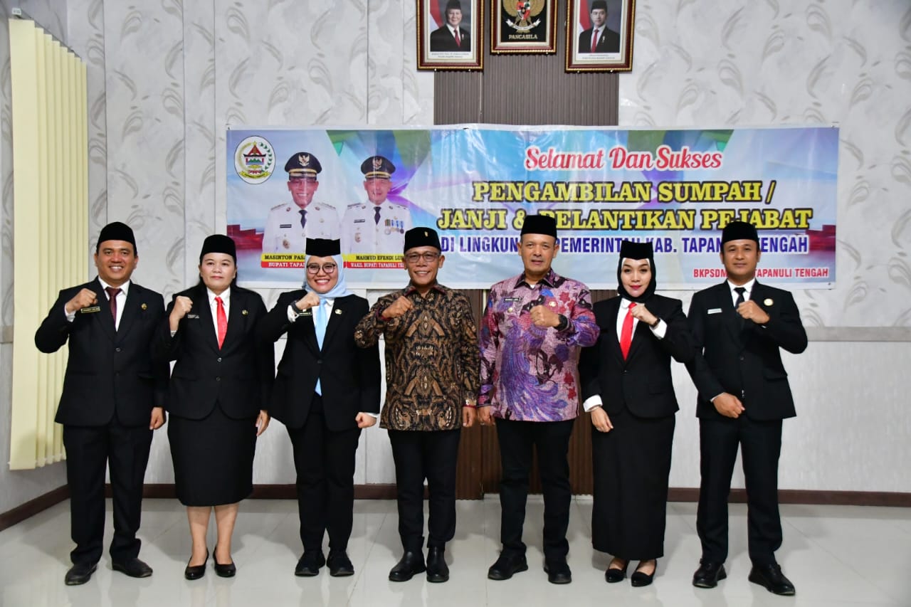Lantik 5 Pejabat Tinggi Pratama, Bupati Tapteng : Jadilah Motor Penggerak Pembangunan