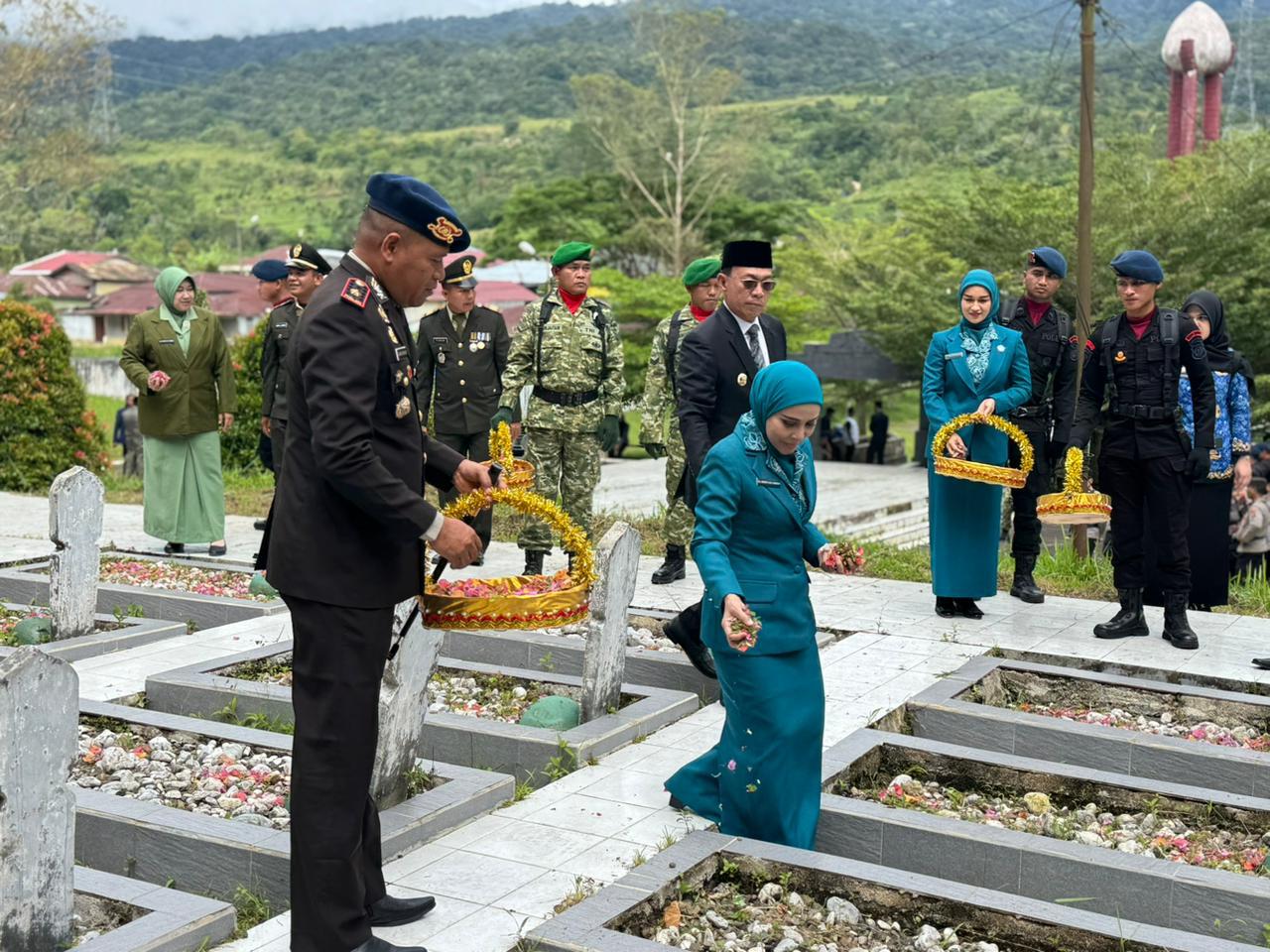 Satuan Brimob Polda Sumut Ikuti Ziarah Hari Kebangkitan Nasional ke-118 di Tapanuli Selatan
