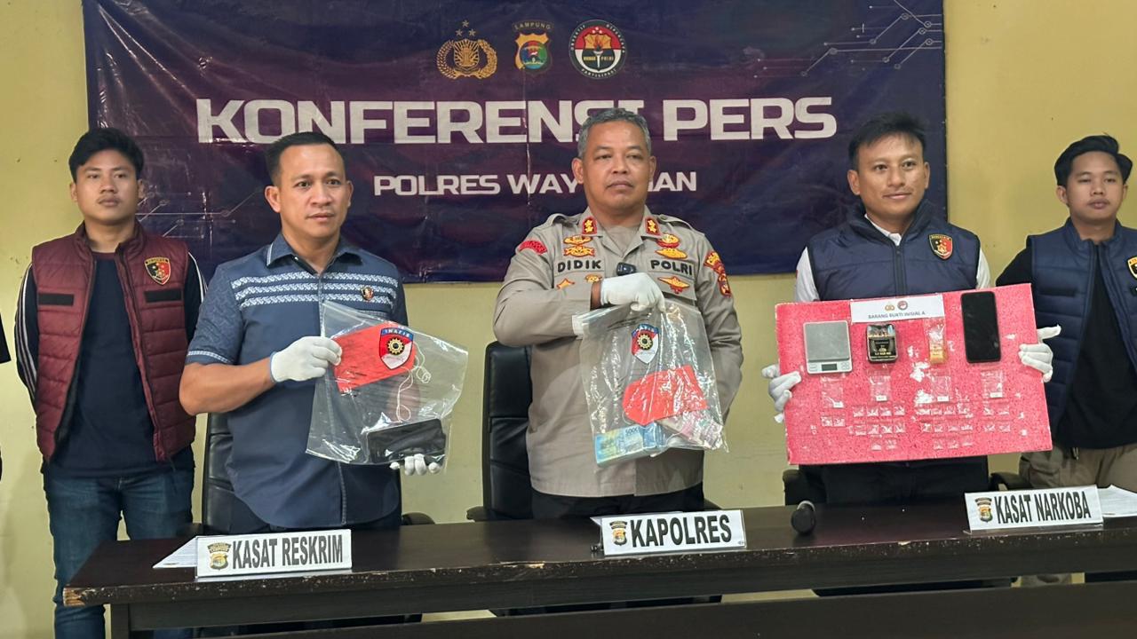 Tempo Sehari, Polres Way Kanan Berhasil Bekuk Pelaku Tindak Pidana Penipuan, Narkotika Hingga Tambang Illegal