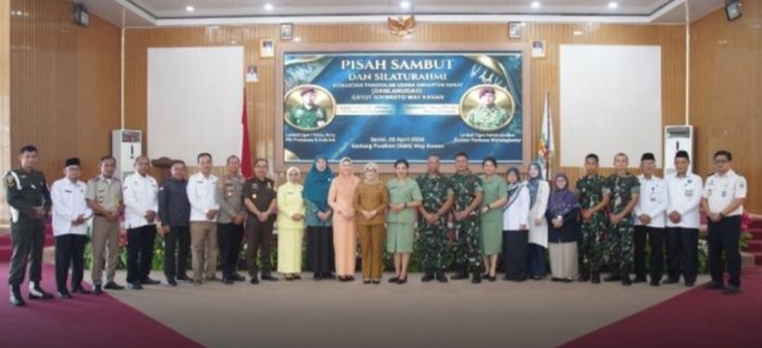 Bupati Way Kanan Hadiri Pisah Sambut Komandan Lanud AD Gatot Suebroto Way Tuba
