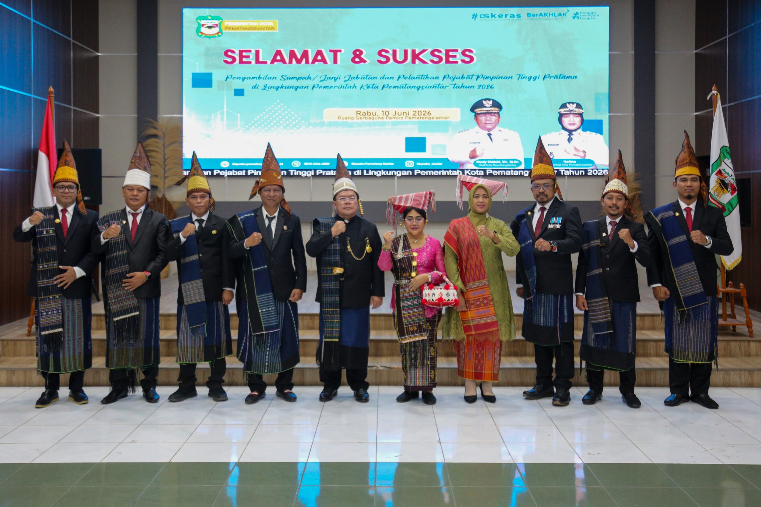 Wali Kota Pematangsiantar Melantik Tujuh Pejabat Pimpinan Tinggi Pratama Pemko Pematangsiantar