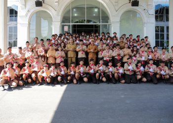 Wali Kota Pematangsiantar Diwakili Sekda Melepas kontingen Kwarcab Gerakan Pramuka Mengikuti Jambore Daerah Sumut