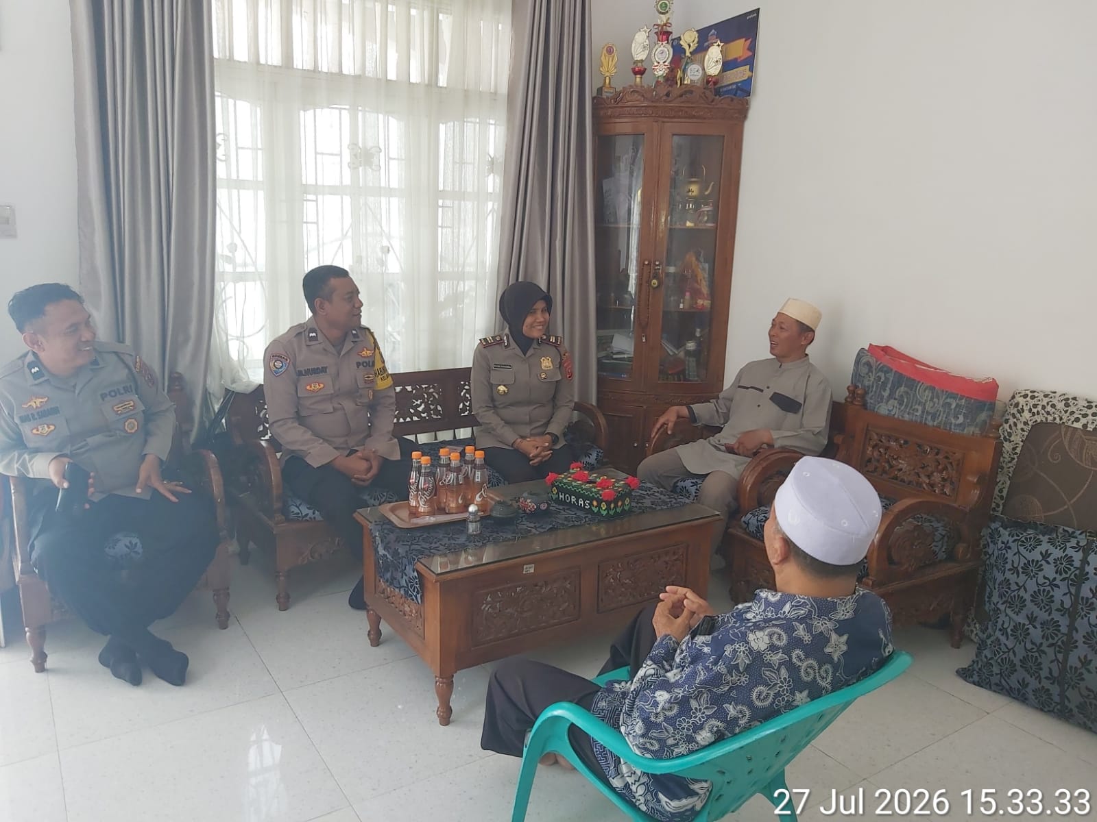 Jalin Silaturahmi, Kapolsek Siantar Utara Kunjungi Ketua Kerumah ketua majelis ulama Kecamatan Siantar Utara