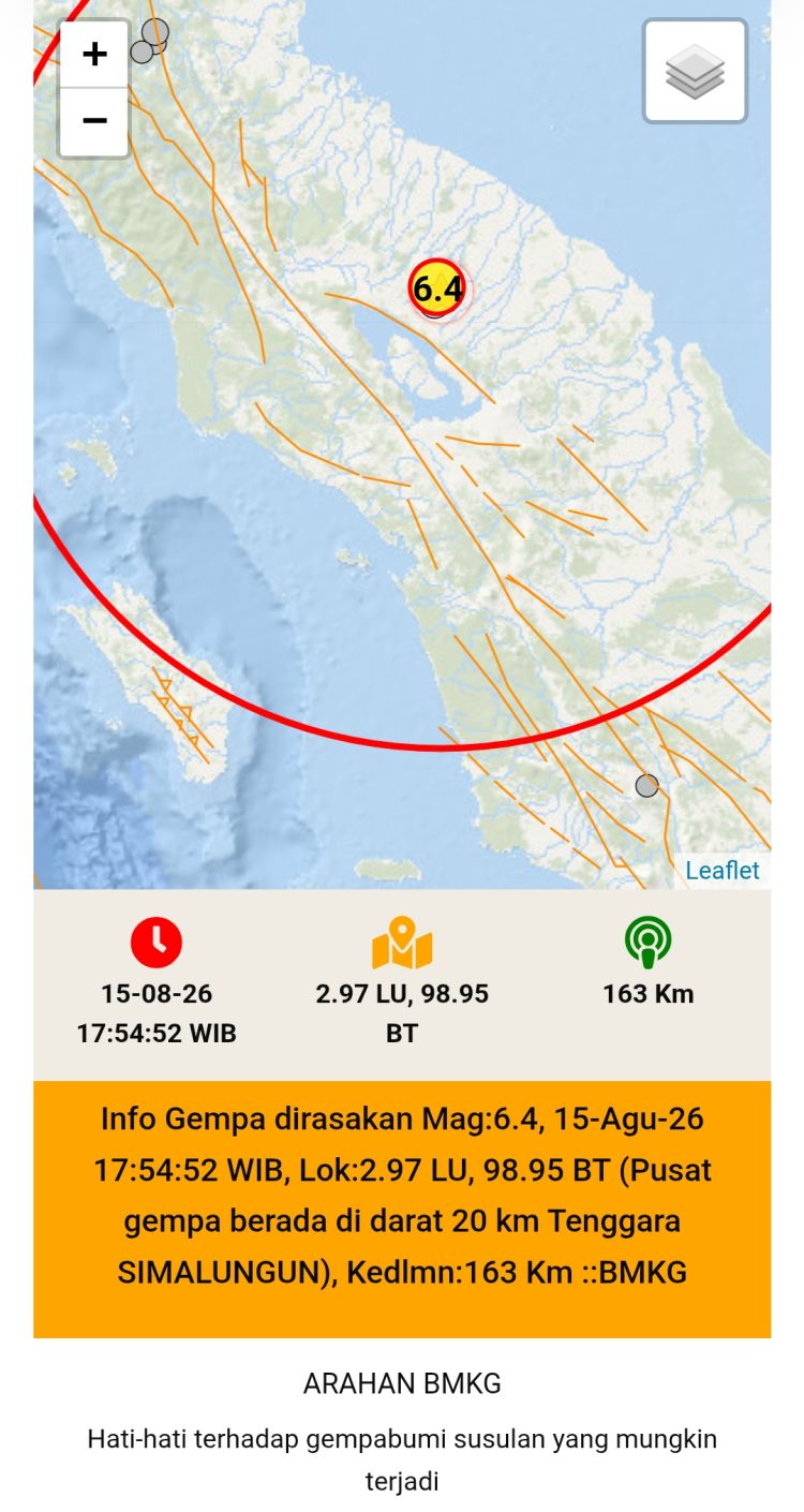 BPBD Pastikan Kabupaten Simalungun Tidak Terdampak Gempa Bumi
