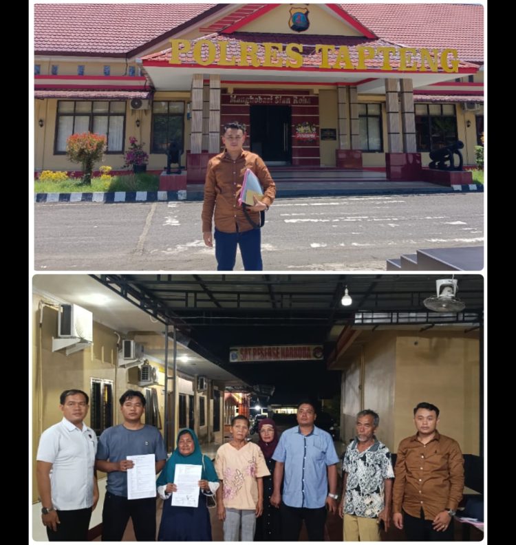 Terlapor MM Dkk dan AP Korban saat melakukan perdamaian di Polres Tapteng didampingi Kuasa Hukum