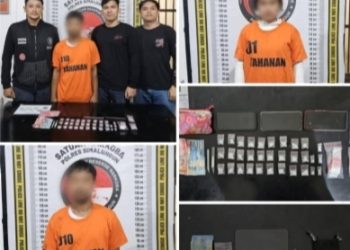 Kedua tersangka dan barang bukti yang diposting Humas Polres Simalungun