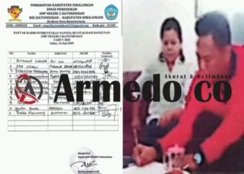 Daftar hadir dan penandatanganan berita acara pembentukan P2SP revitalisasi SMP Negeri 2 Hatonduhan