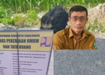 Plang proyek permukaan hotmix jalan Rajamin Purba berongga udara, Kadis PUTR dan hotmix dingin