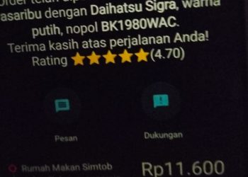 SS orderan aplikasi Maxim (dok penumpang yang tidak sampai ke tujuan)