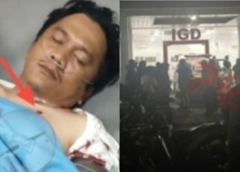 Warga yang kena tembak bagian dada dan RSUD Tuan Rondahaim Pematang Raya, Kabupaten Simalungun