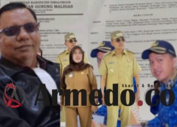 Praktisi hukum Pondang Hasibuan, Camat Masrah, Bupati Anton, Rachmat Ichsan (anak Masrah)