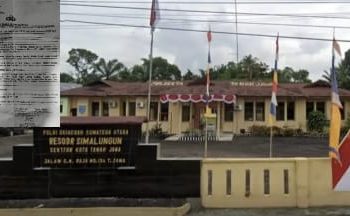 STPL dengan latar belakang Mako Polsekta Tanah Jawa Resor Simalungun