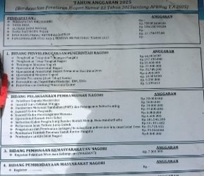 Papan informasi Dana Desa tahun 2025 Nagori Bandar Sauhur