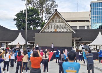 Dispar dan KORMI Gelar Senam Sehat Bugar Bersama ASN Pemko Siantar