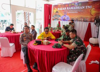 Wali Kota Bersama Dandim Hadiri Pembukaan Bazar Ramadhan TNI Serentak Secara Virtual