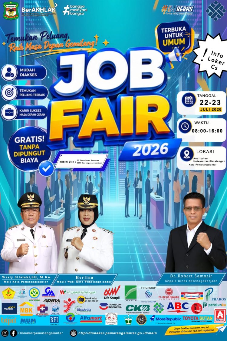 Pemko Siantar Gelar Job Fair Tersedia 1000 Loker dari 35 Perusahaan
