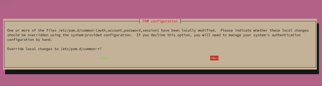 Memilih No pada Prompt yang tampil