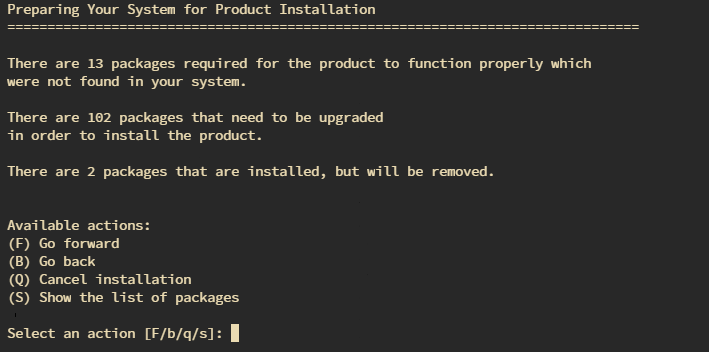 Memberi jawaban F pada prompt