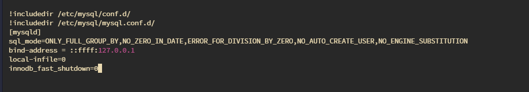 Mengganti konfigurasi MySQL