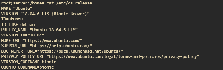 Memeriksa versi OS (sudah menjadi **Ubuntu 18.04**)