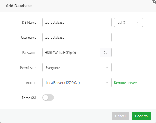 Pengaturan Permission database