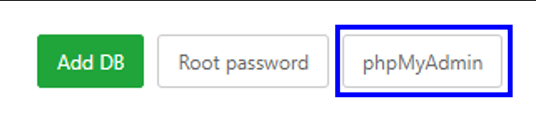 Menu phpMyAdmin di aaPanel