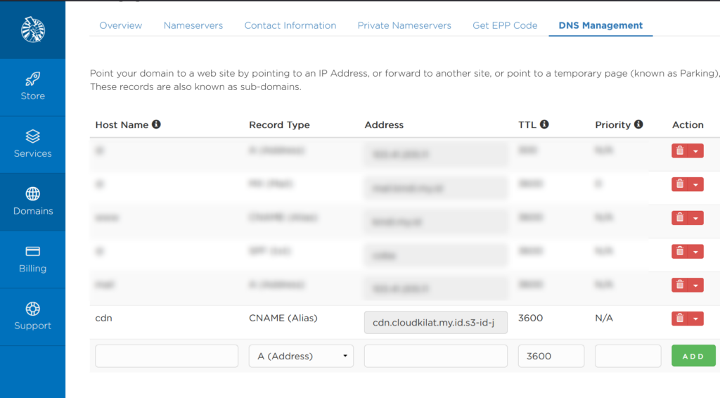 Menambahkan CNAME Record pada DNS