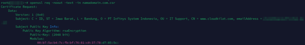 Hasil verifikasi CSR