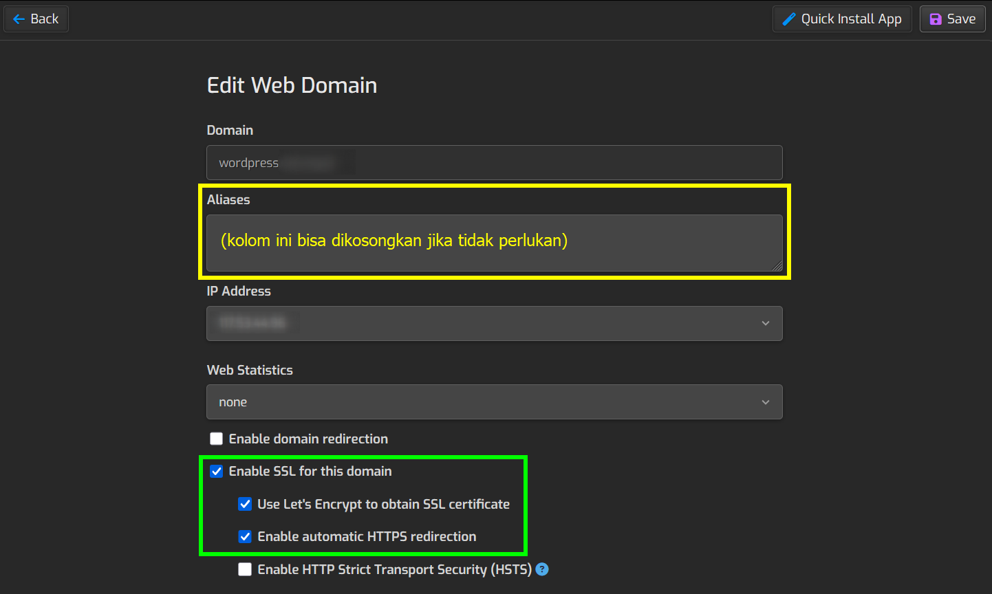 Centang SSL Let's Encrypt