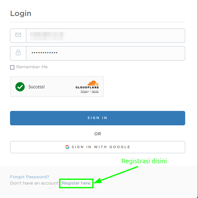 Form Login Portal Client CloudKilat
