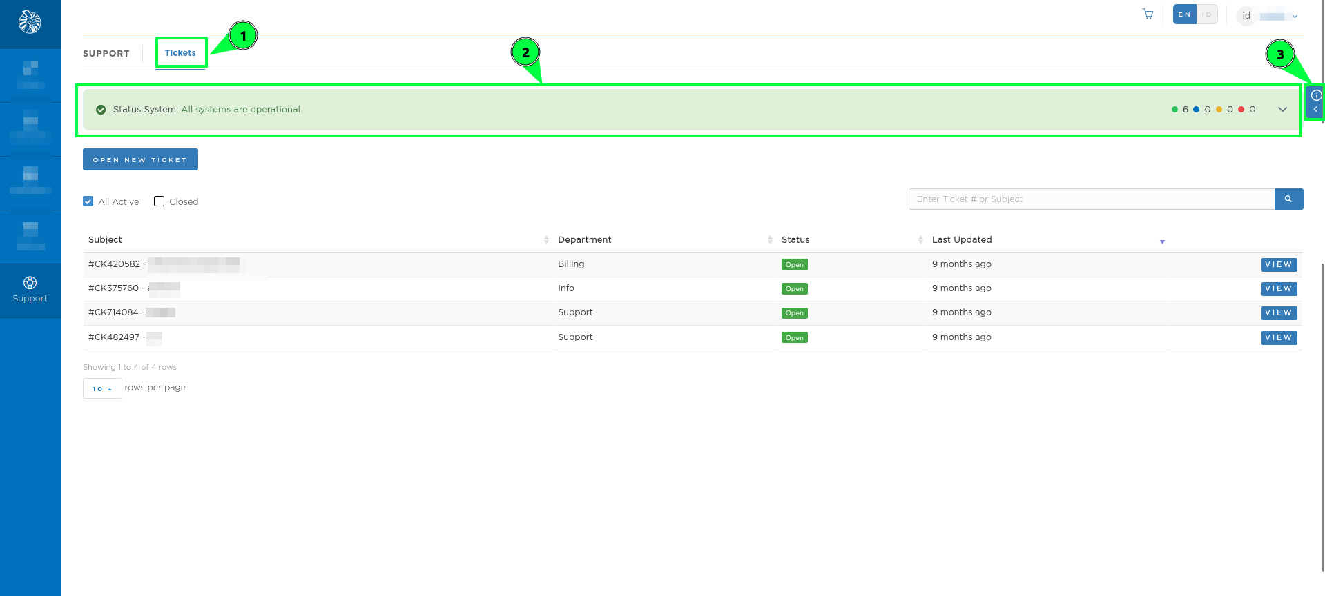 Tampilan Halaman Billing Portal Client CloudKilat