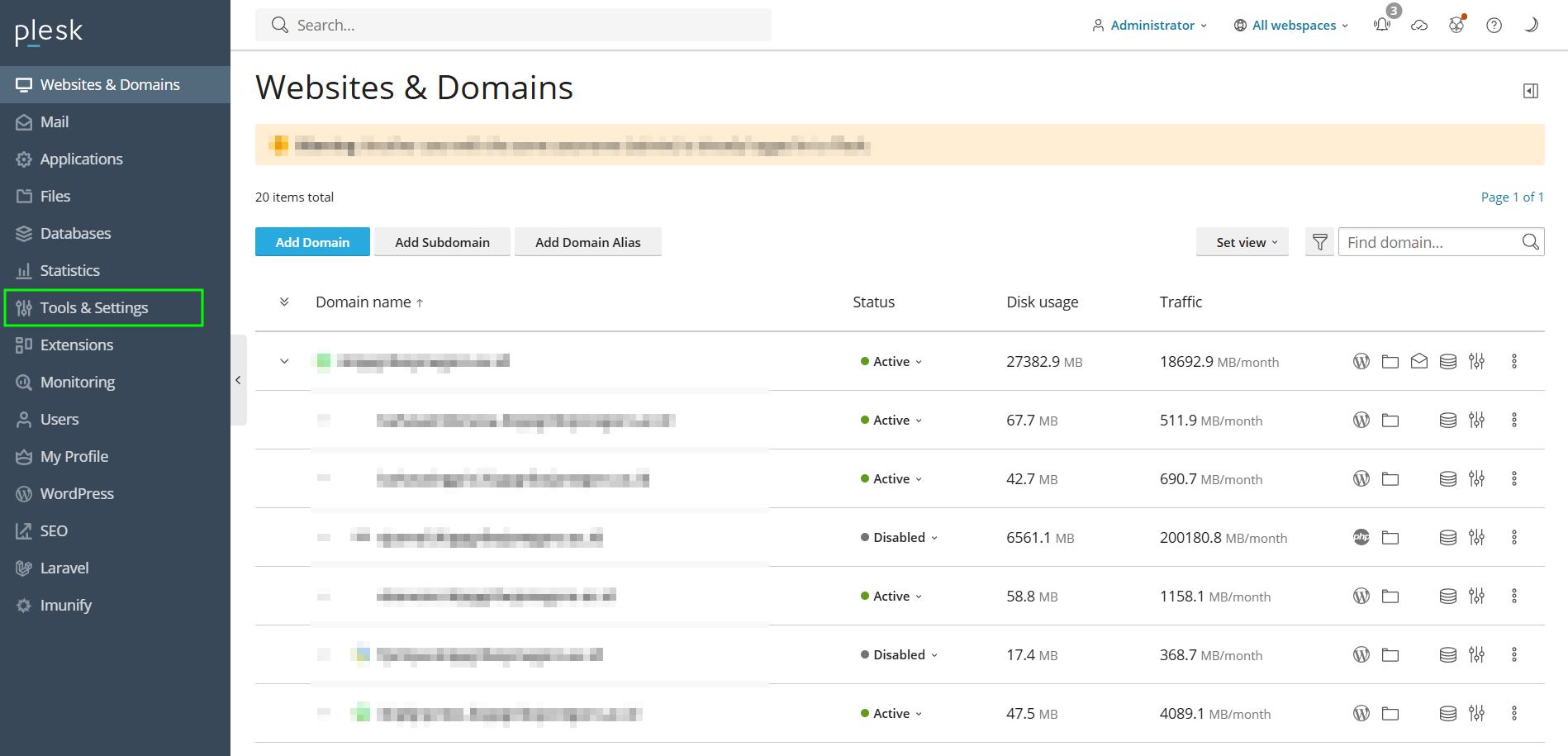 Addon Plesk Tool Setting Plesk