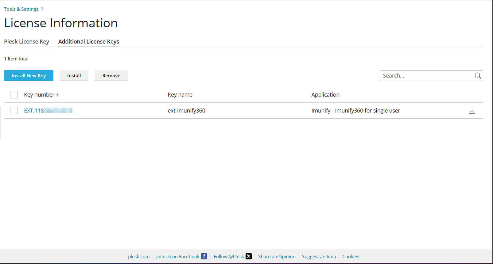Addon Plesk License Key Berhasil