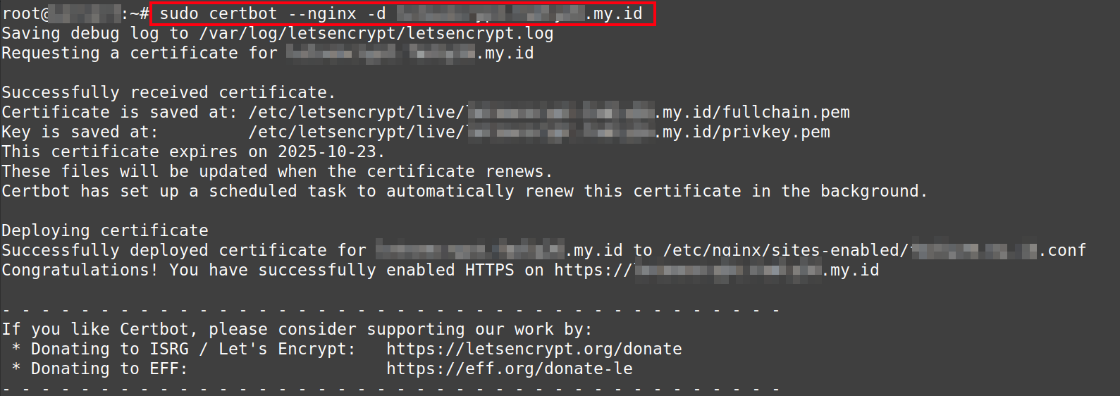 Instal Let's Encrypt - Perintah untuk mendapatkan Sertfikat SSL