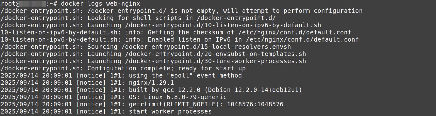 Melihat Log Container