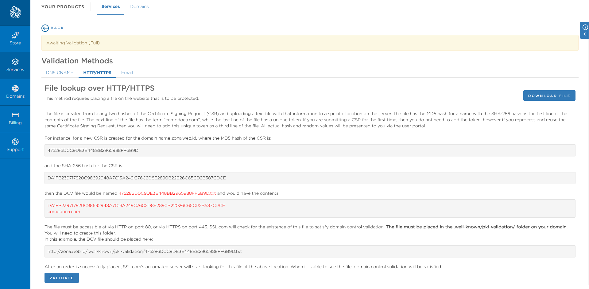 HTTP/HTTPS Validation