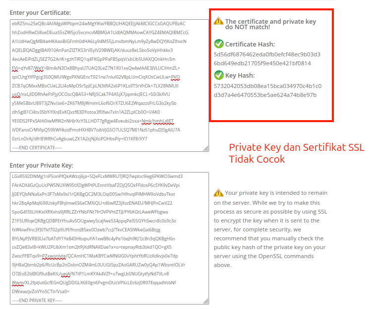 Private Key dan Sertifikat SSL Tidak Cocok 2