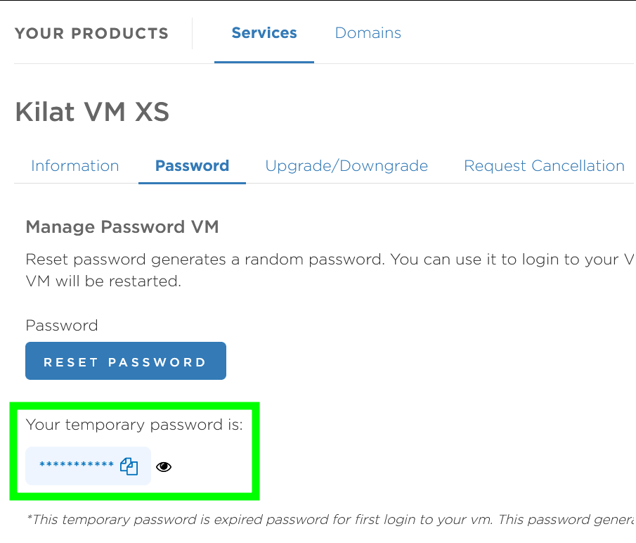 Mengkopi Temporary Password