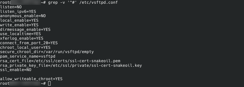 Konfigurasi yang digunakan